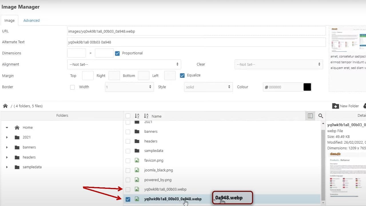 Zagruzka izobrazheniy bez dubley v Joomla 4 8 7e13a